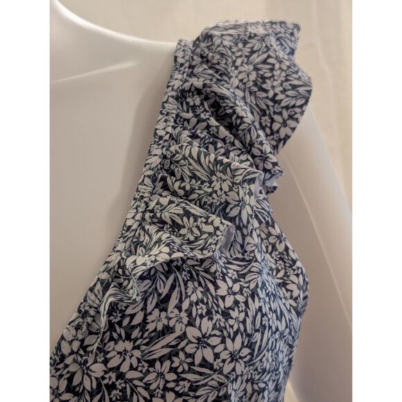 PinkBlush Blue Floral Ruffle Maternity One-Piece Swimsuit – Size M  – NWT - Picture 5 of 12